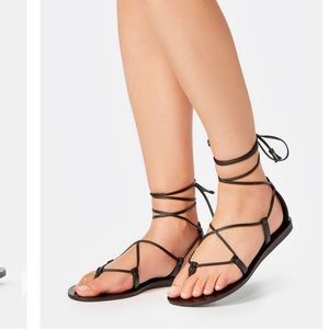 Black tie up sandals!